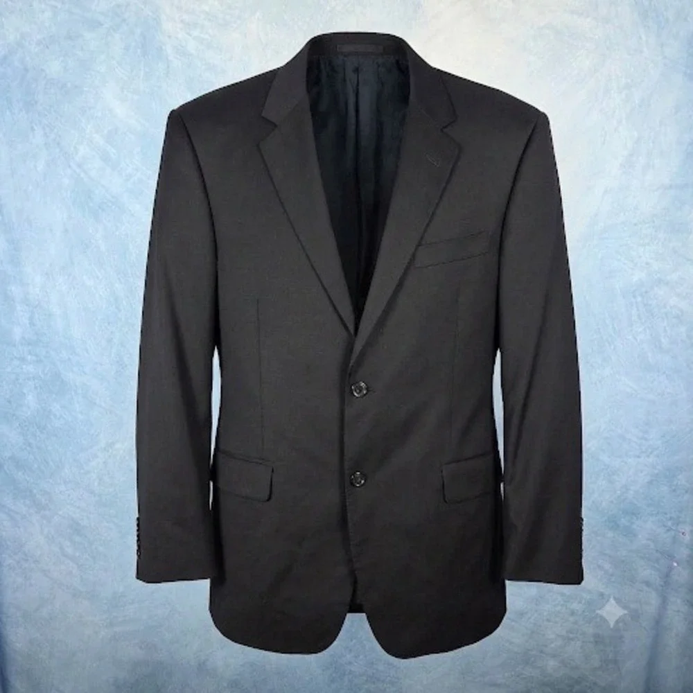 Gucci Mens Black 100% Wool 2 Button Blazer Sport Coat Jacket Size 54R Italy